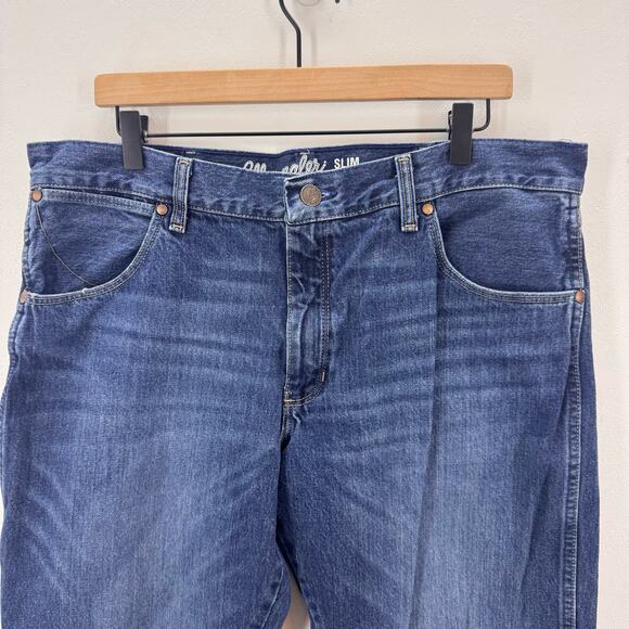 Wrangler Retro Jeans Mens 36x32 Slim Boot Cut Denim Cowboy Western Rodeo Casual - Picture 3 of 8
